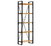 vidaXL Libreria a 5 Ripiani 60x30x180 cm in Legno Massello di Mango