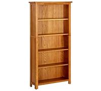 vidaXL Libreria a 5 Ripiani 70x22x140 cm in Legno Massello di Rovere