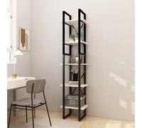 vidaXL Libreria a 5 Ripiani Bianca 40x30x175 cm in Legno di Pino