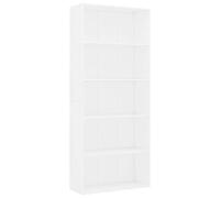 vidaXL Libreria a 5 Ripiani Bianca 80x30x189 cm in Truciolato