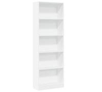 vidaXL Libreria Bianca 60x24x176 cm in Legno Multistrato, Mobile Porta Libri, scaffale per Libri, Mobile portaoggetti, Porta Libri