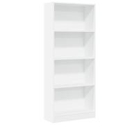 vidaXL Libreria Bianca 60x24x143 cm in Legno Multistrato, Mobile Porta Libri, scaffale per Libri, Mobile portaoggetti, Porta Libri