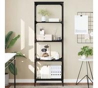 vidaXL Libreria a 5 Ripiani Nera 59x35x171 cm in Legno Multistrato