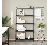 vidaXL Libreria a 5 Ripiani Nera 80x30x154 cm in Legno Multistrato