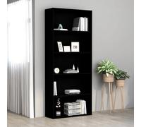 vidaXL Libreria a 5 Ripiani Nera 80x30x189 cm in Truciolato