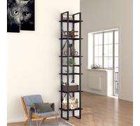vidaXL Libreria a 6 Ripiani Nera 40x30x210 cm in Legno Multistrato