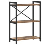 vidaXL Libreria a più Livelli 60 x 30 x 83 cm in Legno Vecchio e Metallo ingegnerizzato. Ha Piedini Regolabili e Una Struttura a Croce. Offre Tanto Spazio per riporre Le tue Cose ed è Perfetta per u