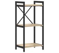 vidaXL Libreria a più Livelli in Rovere Sonoma di, con Struttura in Acciaio Nero, Misure 40 x 30 x 83 cm. Questa mensola è autoportante e ha Piedi Regolabili. È Fatta in Legno ingegnerizzato e Metal