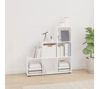 vidaXL Libreria a Scala Bianco Lucido 107 cm in Legno Multistrato