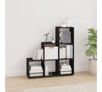 vidaXL Libreria a Scala Nera 107 cm in Legno Multistrato