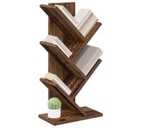 vidaXL Libreria ad Albero 4 Ripiani 30 x 18 x 60 cm Legno antico, Mensola per libri stilosa, ripiano moderno, supporto stretto per il soggiorno, scaffali decorativi per casa