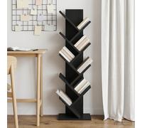 vidaXL Libreria ad Albero 6 Ripiani 30 x 18 x 100 cm Rovere Nero, Mensola per libri stilosa, ripiano moderno, supporto stretto per il soggiorno, scaffali decorativi per casa
