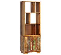 vidaXL Libreria Alta Stile Retro Lucidata Robusta Mobile con Scaffali Mensole e Ante 60x35x180 cm in Legno Massello di Recupero