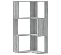 vidaXL Libreria Angolare 3 Ripiani Grigio Sonoma 50x50x102 cm Legno, libreria ad angolo, libreria, mobile porta libri, libreria a L