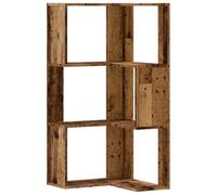 vidaXL Libreria Angolare 3 Ripiani Legno Vecchio 50x50x102 cm Legno, libreria ad angolo, libreria, mobile porta libri, libreria a L