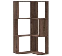 vidaXL Libreria Angolare 3 Ripiani Rovere Marrone 50x50x102 cm Legno, libreria ad angolo, libreria, mobile porta libri, libreria a L
