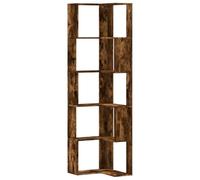 vidaXL Libreria Angolare 5Ripiani Rovere Fumo 50x50x179 cm Multistrato, libreria ad angolo, libreria, mobile porta libri, libreria a L