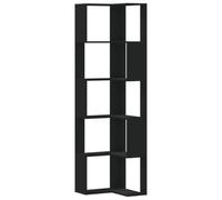 vidaXL Libreria Angolare 5Ripiani Nera 50x50x179 cm Legno Multistrato, libreria ad Angolo, libreria, Mobile Porta Libri, libreria a L