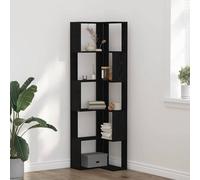 vidaXL Libreria Angolare Rovere nero 50 x 50 x 179 cm