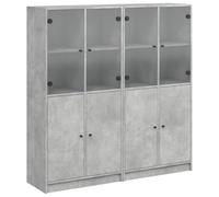 vidaXL Libreria Ante Grigio Cemento 136x37x142 cm in Legno Multistrato