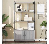 vidaXL Libreria Ante Grigio Sonoma 76,5x30x154,5 cm Legno Multistrato