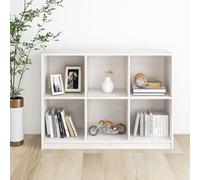 vidaXL Libreria Bianca 104x33x76 cm in Legno Massello di Pino