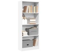 vidaXL Libreria Bianca 60x24x143 cm in Legno Multistrato, Mobile Porta Libri, scaffale per Libri, Mobile portaoggetti, Porta Libri