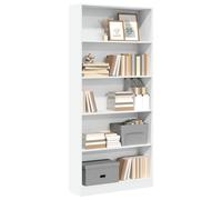 vidaXL Libreria Bianca 80x24x176 cm in Legno Multistrato, Mobile Porta Libri, scaffale per Libri, Mobile portaoggetti, Porta Libri