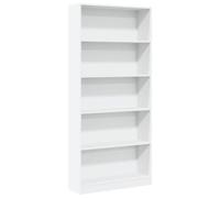 vidaXL Libreria Bianca 80x24x176 cm in Legno Multistrato, Mobile Porta Libri, scaffale per Libri, Mobile portaoggetti, Porta Libri