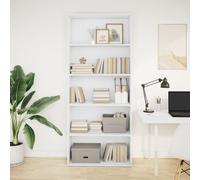 vidaXL Libreria Bianca 80x30x189 cm in Legno Multistrato, Mobile Contenitore, scaffale portaoggetti, vetrina, scaffale, scaffalatura