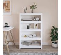 VIDAXL - Libreria Bianca 80x35x126 Cm In Legno Massello Di Pino