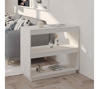 vidaXL Libreria Bianca 80x35x71 cm in Legno Massello di Pino