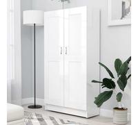 vidaXL Libreria Bianco Lucido 82,5x30,5x150 cm in Legno Multistrato
