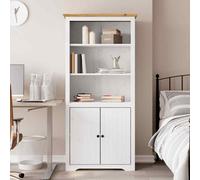 vidaXL Libreria BODO 80x40x172 cm Legno Massello Pino Bianco e Marrone
