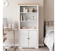 vidaXL Libreria BODO 82x40x173 cm Legno Massello Pino Bianco e Marrone