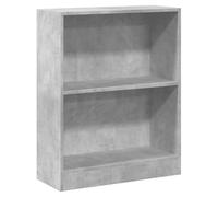 vidaXL Libreria Compatta Versatile 2 Livelli Robusta Elegante Moderna Espositore Decorativo Porta Libri DVD Grigio Cemento 60x24x74,5 cm in Multistrato