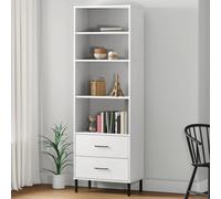 vidaXL Libreria con 2 Cassetti Bianco 60x35x180 cm Legno Massello OSLO
