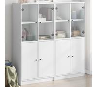 vidaXL Libreria con Ante Bianca 136x37x142 cm in Legno Multistrato