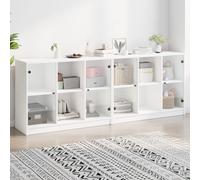 vidaXL Libreria con Ante Bianca 204x37x75 cm in Legno Multistrato