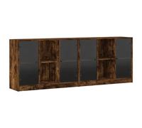 vidaXL Libreria con Ante Rovere Fumo 204x37x75 cm in Legno Multistrato