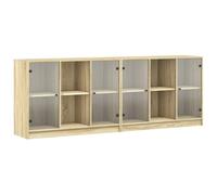 vidaXL Libreria con Ante Rovere Sonoma 204x37x75 cm Legno Multistrato