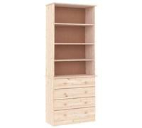 vidaXL Libreria con Cassetti Alta 77x35x186,5cm Legno Massello di Pino