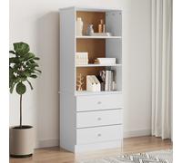 vidaXL Libreria con Cassetti ALTA Bianca 60x35x142 cm Massello di Pino