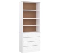 vidaXL Libreria con Cassetti Alta Bianca 77x35x186,5 cm Massello Pino
