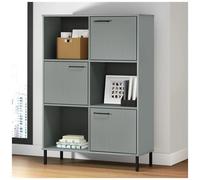 vidaXL Libreria con Gambe Metallo Grigio 90x35x128,5 cm Massello OSLO
