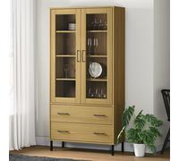 vidaXL Libreria con Gambe Metallo Marrone 85x35x172,5 cm Massello OSLO