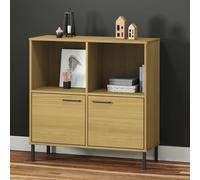 vidaXL Libreria con Gambe Metallo Marrone 90x35x90,5 cm Massello OSLO