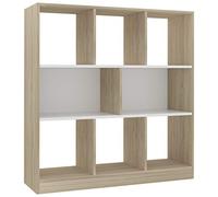 vidaXL Libreria con Scaffali e Scomparti Versatile Decorativa Arredo Casa Mensole Libri Mobile Espositore Bianca e Rovere Sonoma in Truciolato