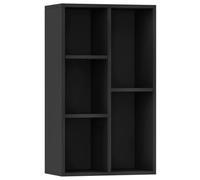 vidaXL Libreria/Credenza Scaffali Versatile Decorativa Mobiletto Arredo Casa Mensole Libri a Giorno Espositore Nero 50x25x80 cm in Truciolato