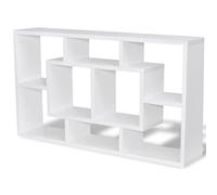 vidaXL Libreria da parete scaffale mensola a muro con 8 scomparti bianco